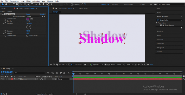 Drop Shadow in After Effects | Animating Model Using Shadow Effects