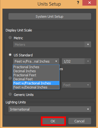 3ds max change units