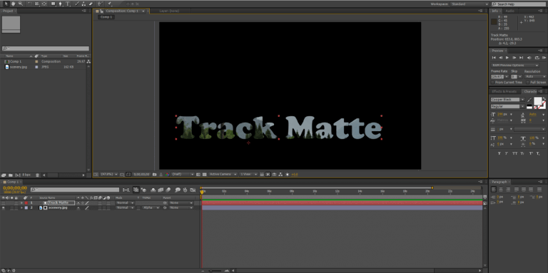 Track matte after effects как включить