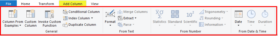 Query Editor Tools- ADD COLUMN