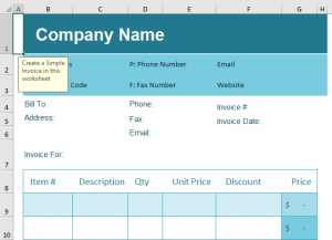 how do i create an invoice in excel