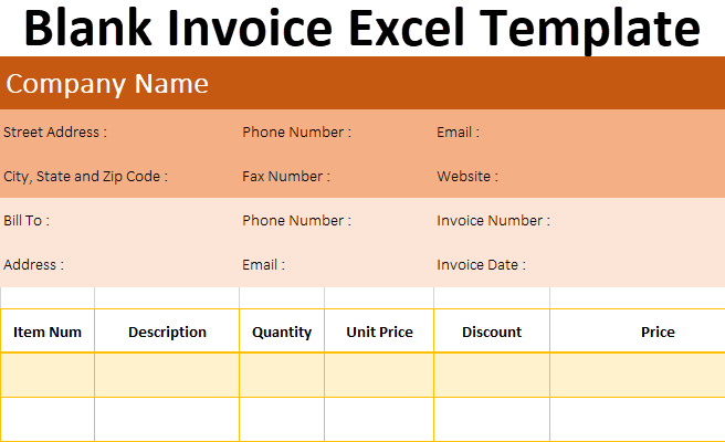 invoice templates in excel free excel download