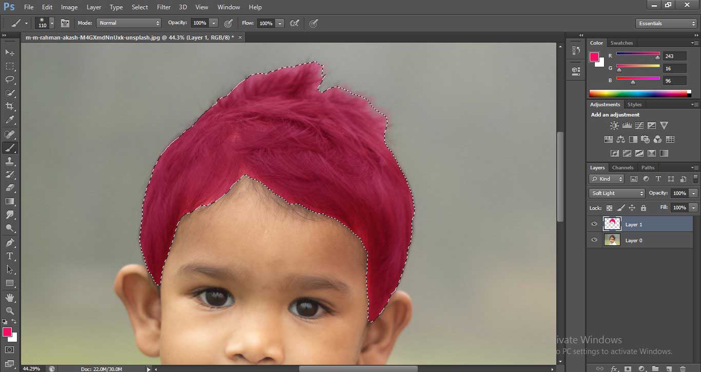 Change Hair Color in Photoshop 1-21