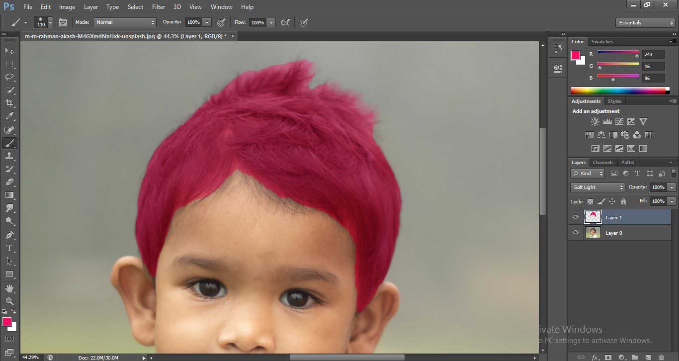 Change Hair Color in Photoshop 1-22