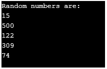Random Number Generator in C++ output 1