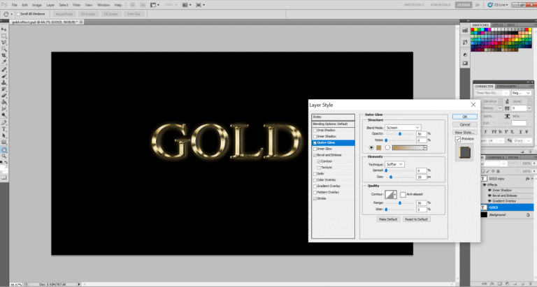 Gold Text Effect in Photoshop | Create an Easy Realistic Gold Text Effects