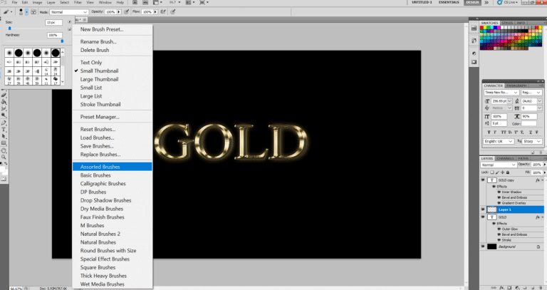 Gold Text Effect in Photoshop | Create an Easy Realistic Gold Text Effects