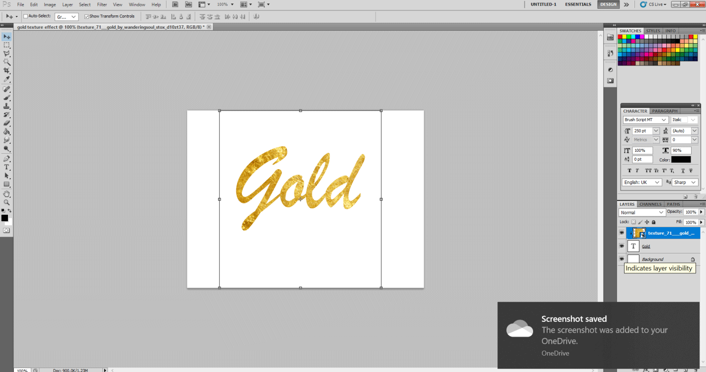 Gold Text Effect in Photoshop 1-27