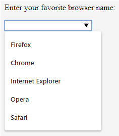 HTML5 Tags datalist1