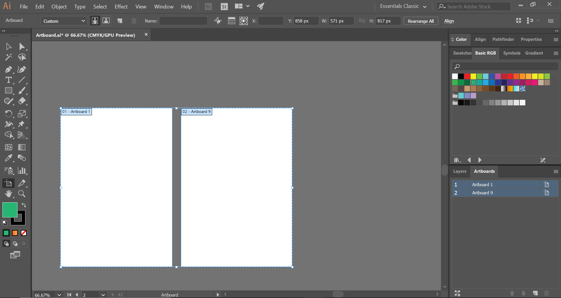 adobe illustrator artboard size to letter size