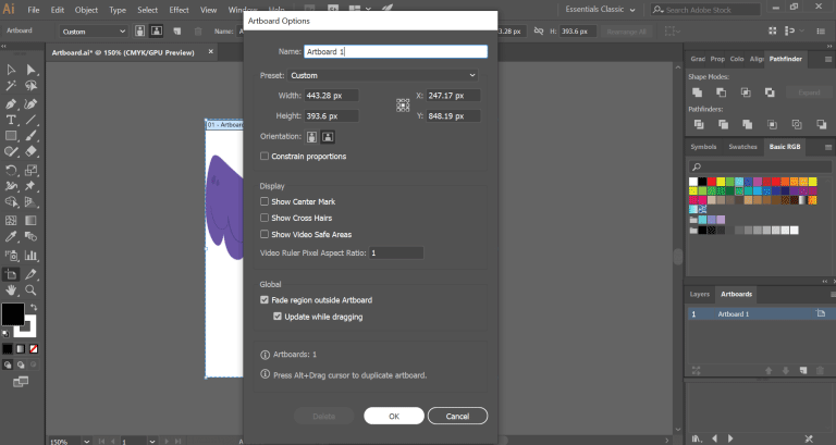 how to change artboard size in illustrator