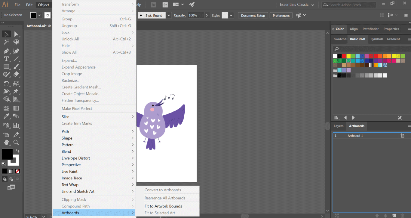 change size of artboard illustrator