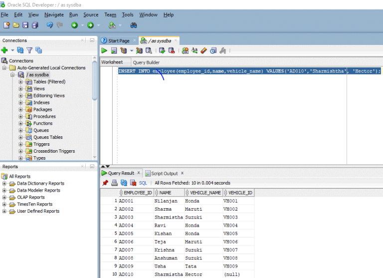 INSERT in Oracle | Examples to Implement INSERT Statement in Oracle