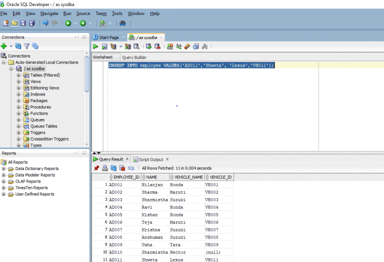 Use Sequence In Insert Statement Oracle