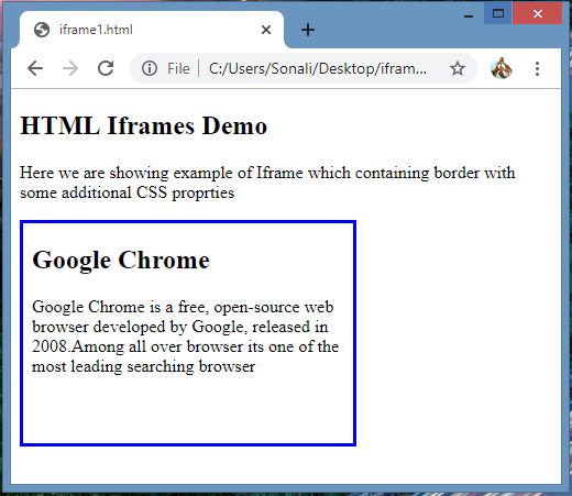 add html code as iframe to webpage