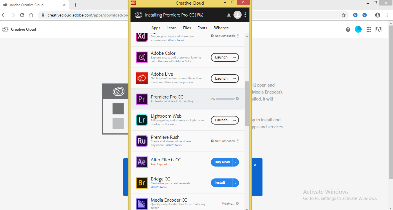 purchased adobe premier for mac need windows