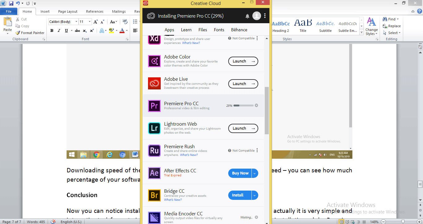 adobe premiere pro software installation