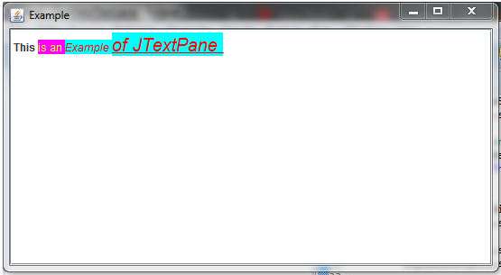 JTextPane output