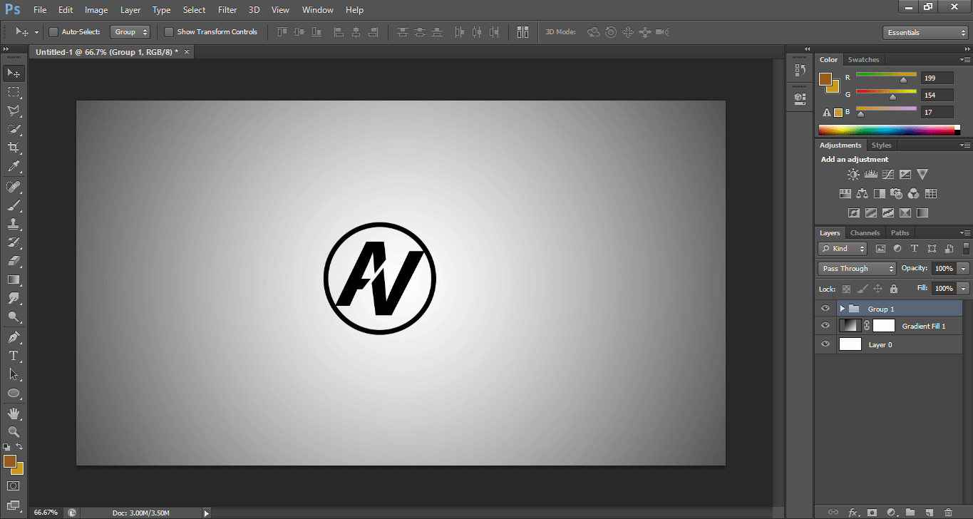 Make Logo in Photoshop - Layers Grouped