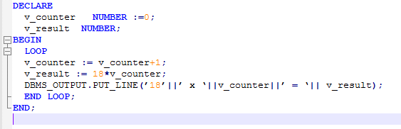 Simple Loop Example In Pl Sql