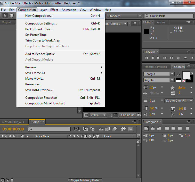 Motion Blur in After Effects  Creation of Motion Effects Using After  Effects