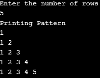 Number Patterns in Java eg1