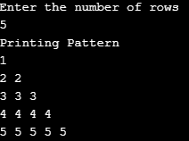 Number Patterns in Java eg2