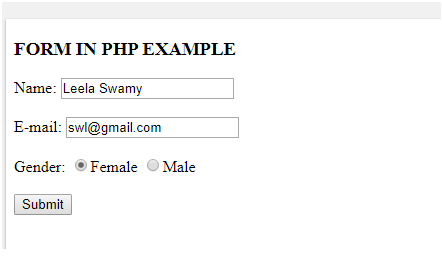 PHP Form eg2