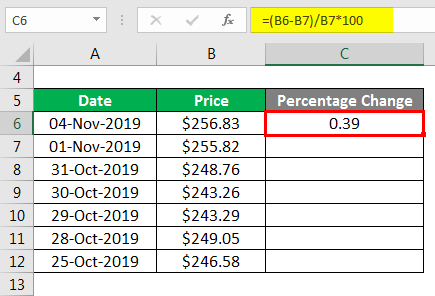 Percentage calculator deals change