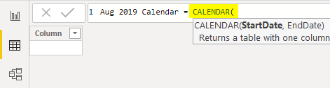 Power BI Calendar Example 1-3