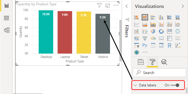 Add Data labels Example 1-13