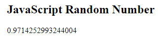 Random Number in Javascript output 1