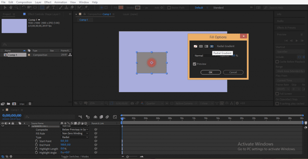 Как сделать shape layer after effects