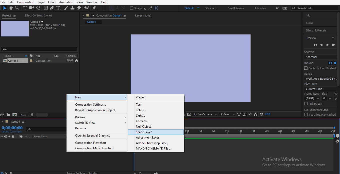 Shape layer option