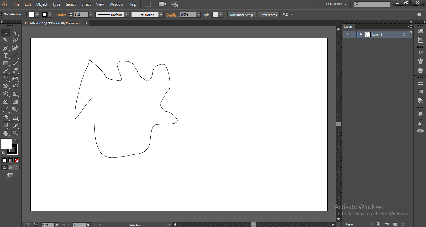 Smooth Tool Half 2 - Smooth Tool in Illustrator