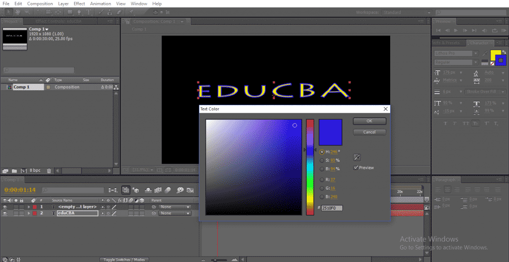 after effects text movement