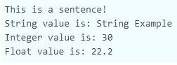 This is a sentence output