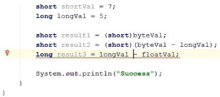 Type Conversion in Java eg11