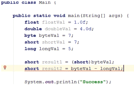 Type Conversion in Java eg9