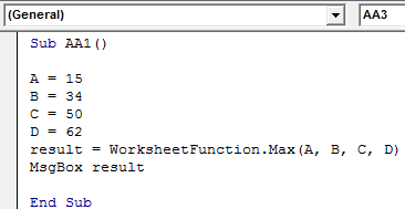 VBA Max Example 2