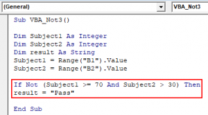 VBA Not | How to Use Not Function in Excel VBA with examples?