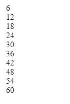 print table of number Example 3