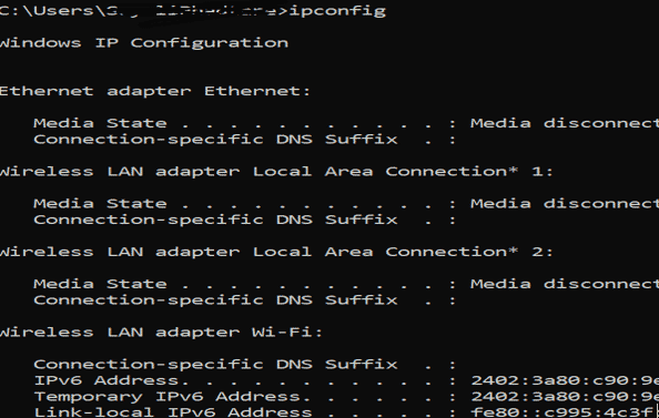 Windows Networking Commands ipconfig