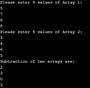 array 2 step output
