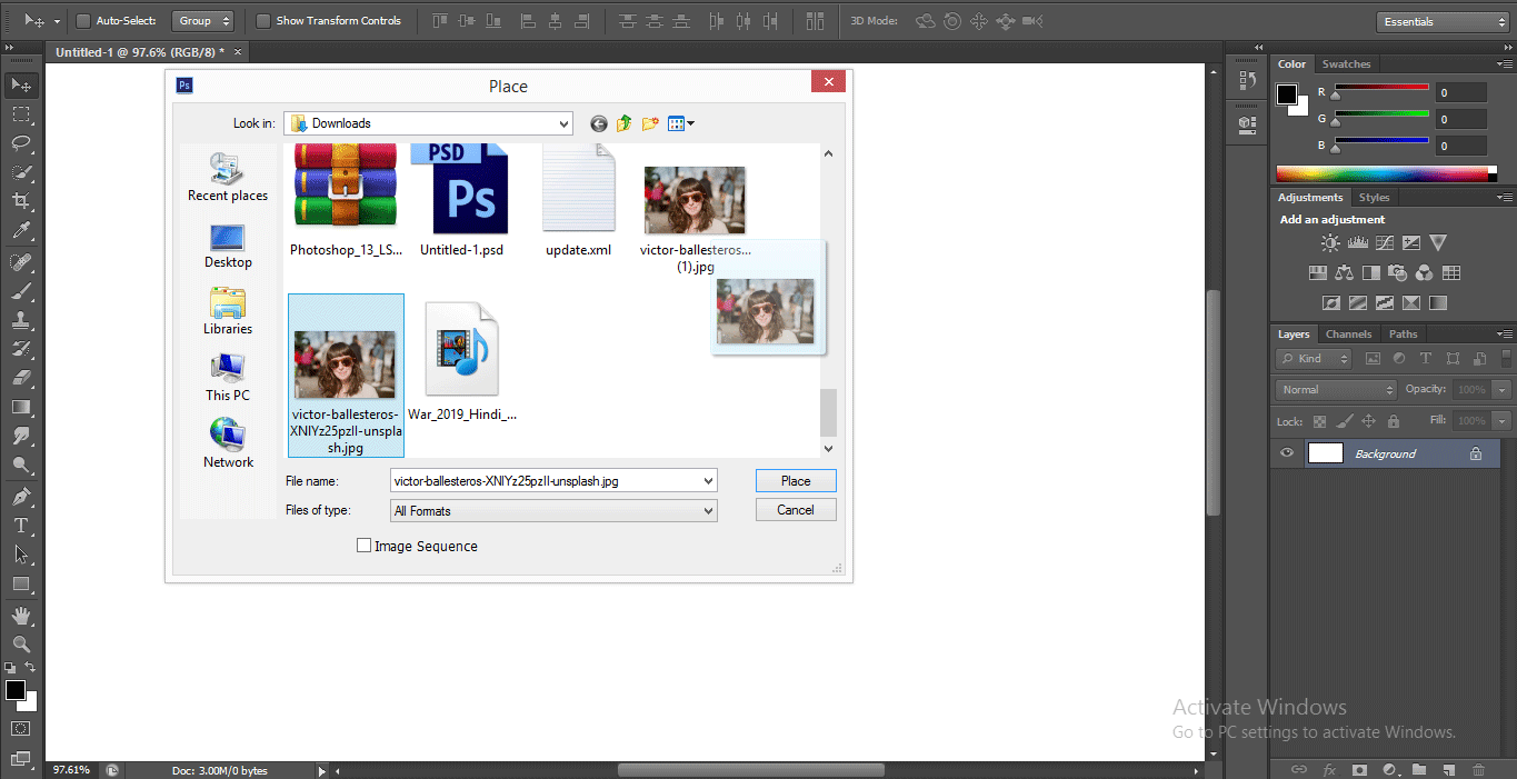 drag image (How to Delete Background in Photoshop?)