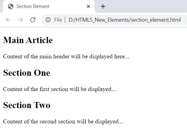 Html5 New Elements - <section>