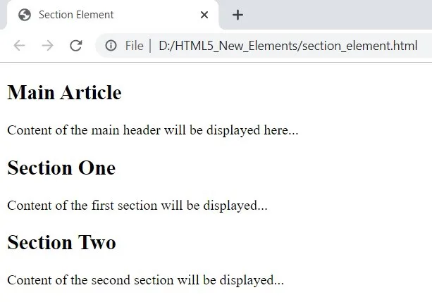 <section> element