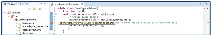 java keywords