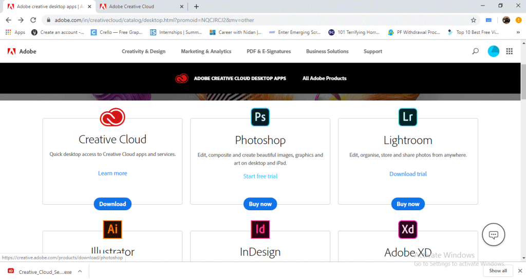 can i download photoshop creative cloud for an offline computer