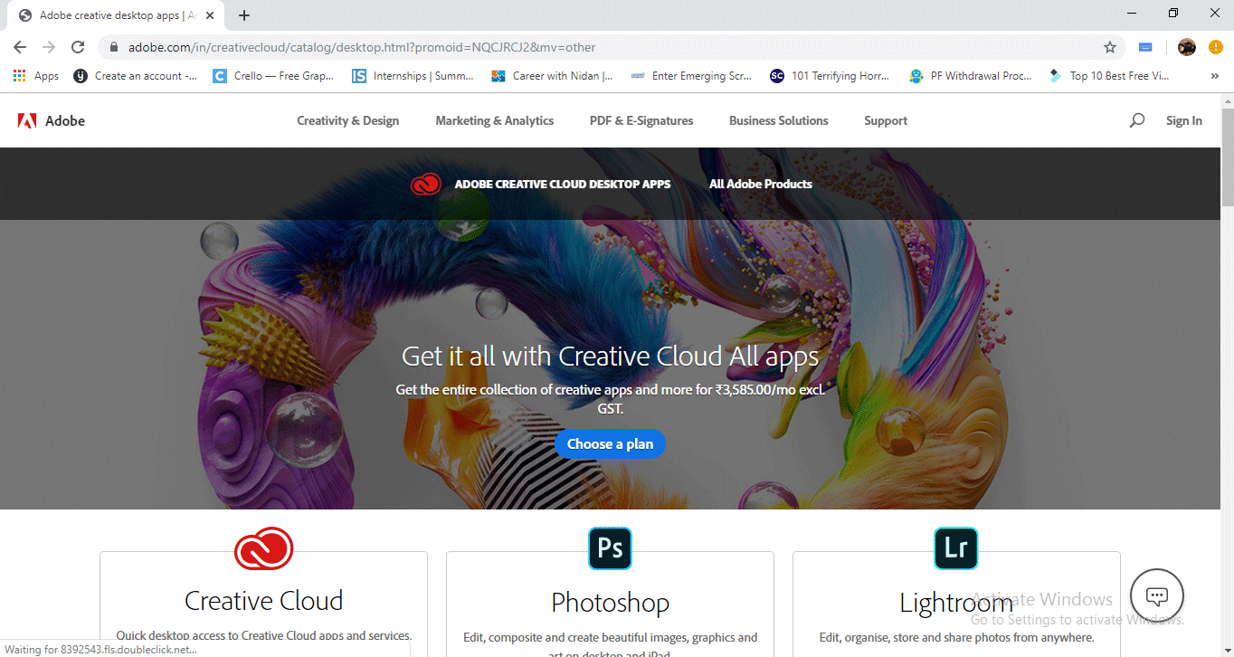 plan detail (Install Adobe Creative Cloud)